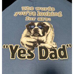 Mens XXL Big Dogs Blue Graphic T-Shirt "Yes Dad" 100% Cotton Relaxed Fit Crewnec